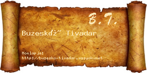 Buzeskó Tivadar névjegykártya